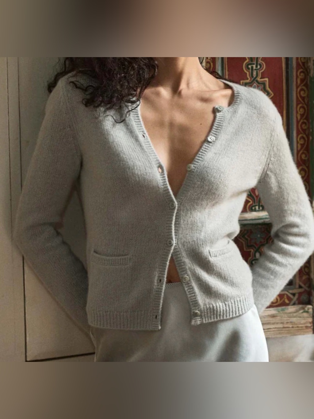Doen Thea Cashmere Cardigan Eucalyptus Size Xl